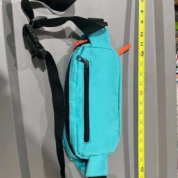 Vibrant Aqua Belt Bag with Orange Accents - Picture 2 of 5